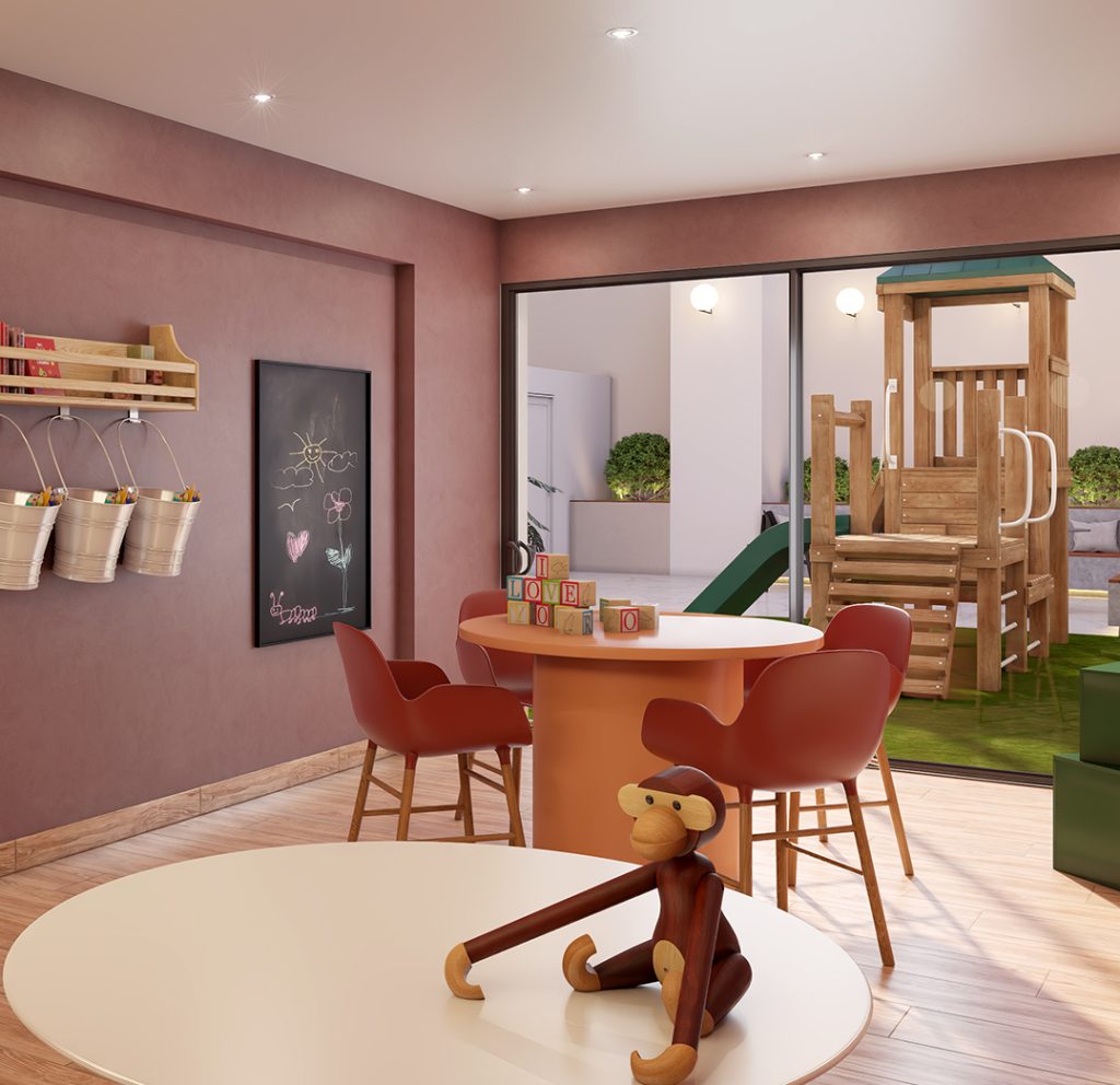 sala de niños en proyecto inmobiliario Dumont